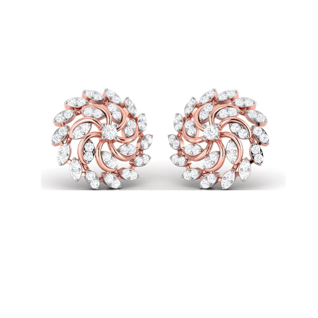 Radiant Petal Swirl Sterling Silver Earrings for Women