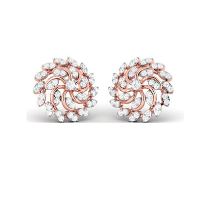 Radiant Petal Swirl Sterling Silver Earrings for Women