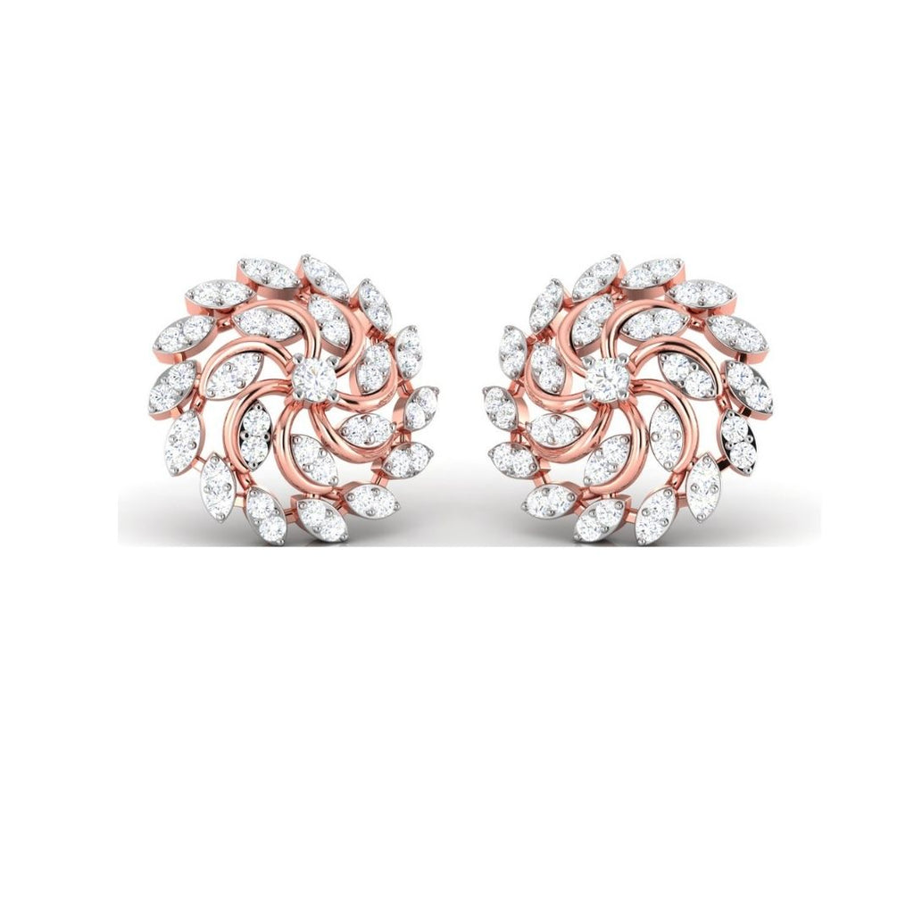 Radiant Petal Swirl Sterling Silver Earrings for Women