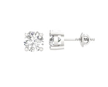 Load image into Gallery viewer, Round 1ct Solitaire Studs for her