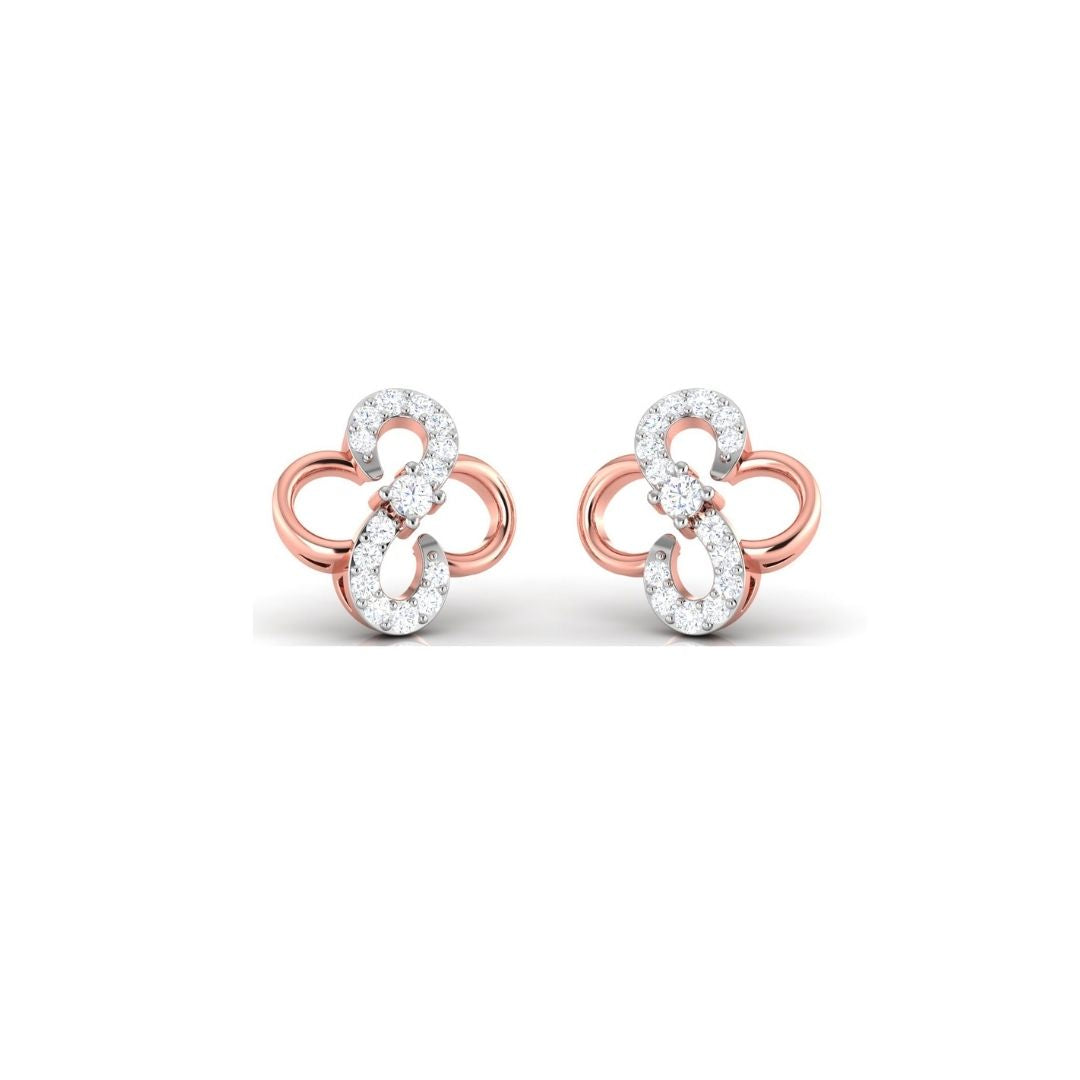 Infinity Floral Rose Gold Sterling Silver Earrings for Women