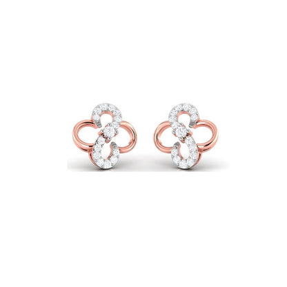 Infinity Floral Rose Gold Sterling Silver Earrings for Women