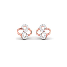 Load image into Gallery viewer, Infinity Floral Rose Gold Sterling Silver Earrings for Women