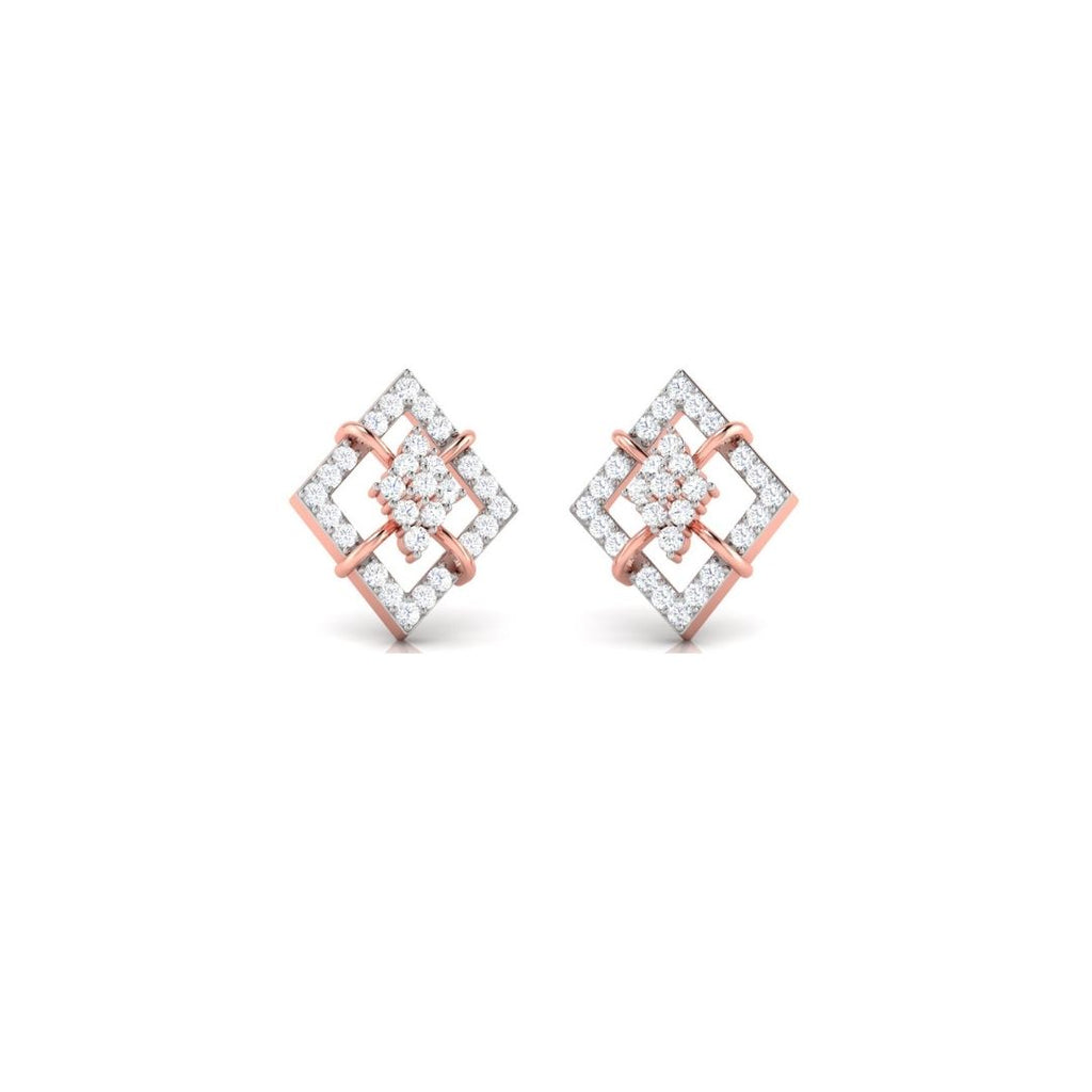 Diamond Shape Sparkling Sterling Silver Earrings for Women
