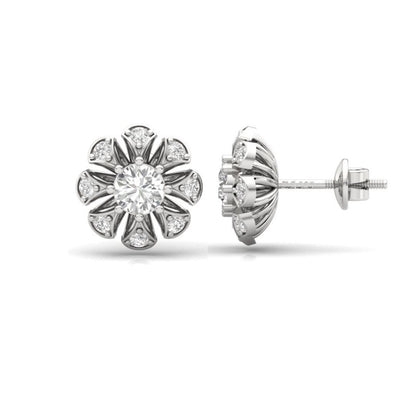 Floral Bloom Sterling Silver Earrings for Her