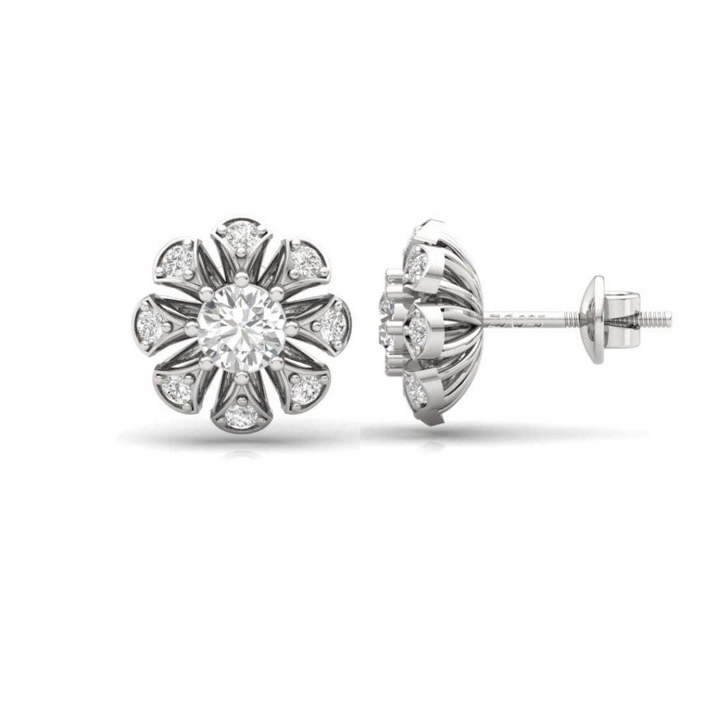 Floral Bloom Sterling Silver Earrings for Her