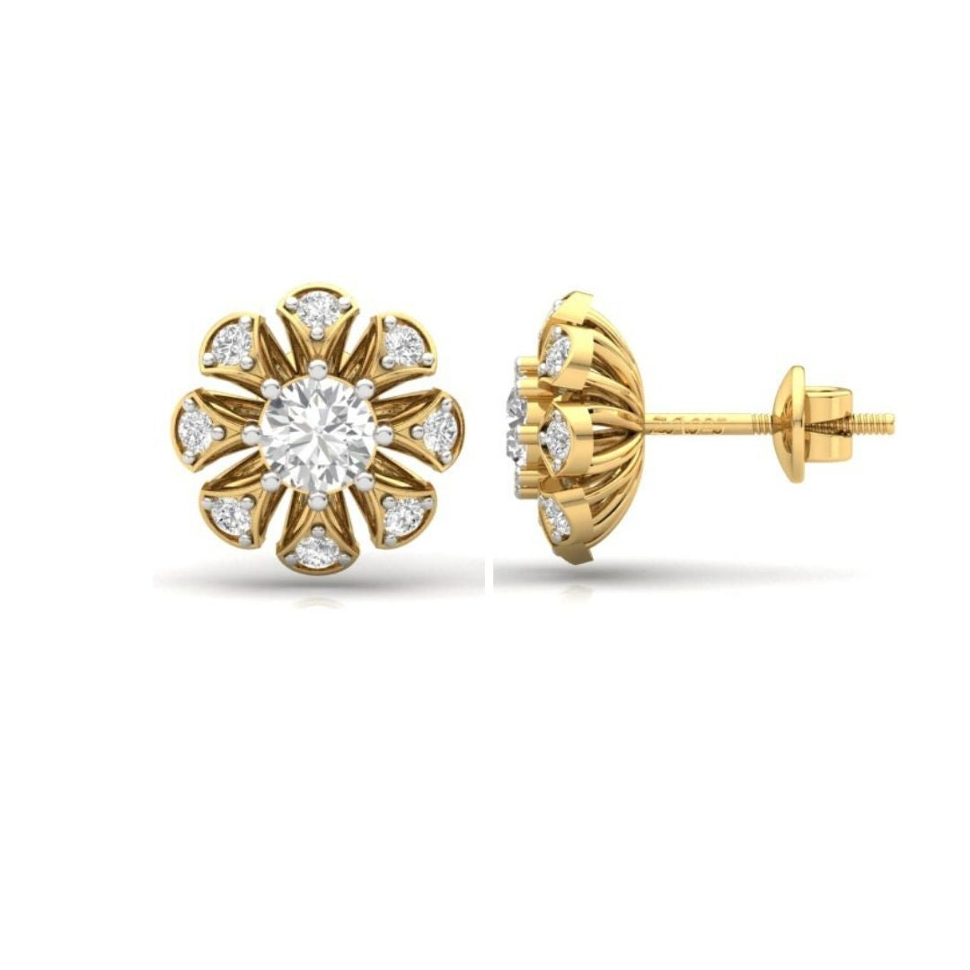 Floral Bloom Sterling Silver Earrings for Her