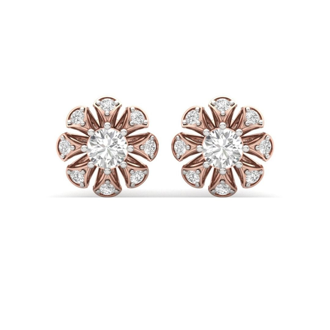 Floral Bloom Sterling Silver Earrings for Her