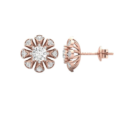 Floral Bloom Sterling Silver Earrings for Her