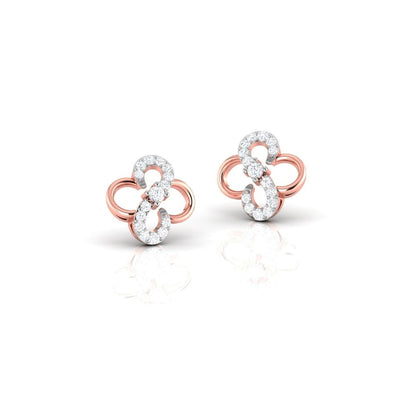Infinity Floral Rose Gold Sterling Silver Earrings for Women