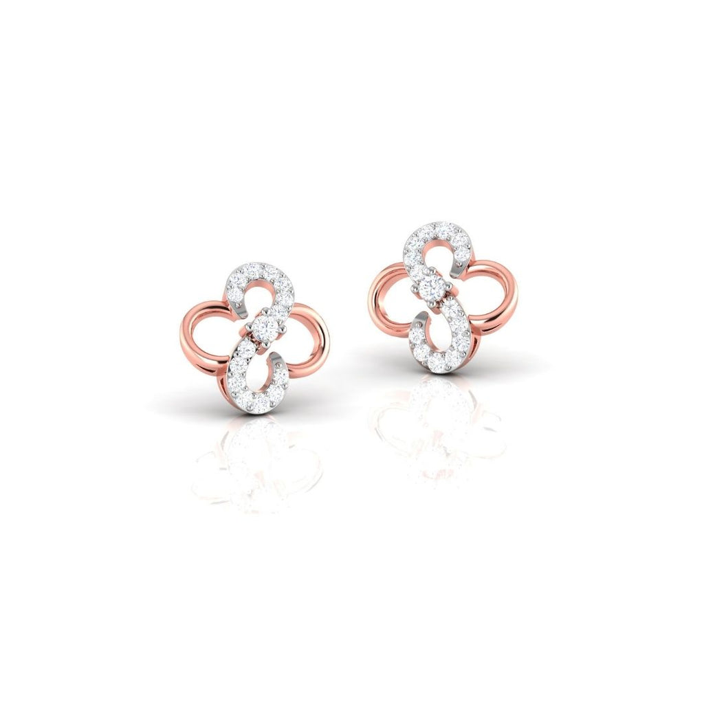 Infinity Floral Rose Gold Sterling Silver Earrings for Women