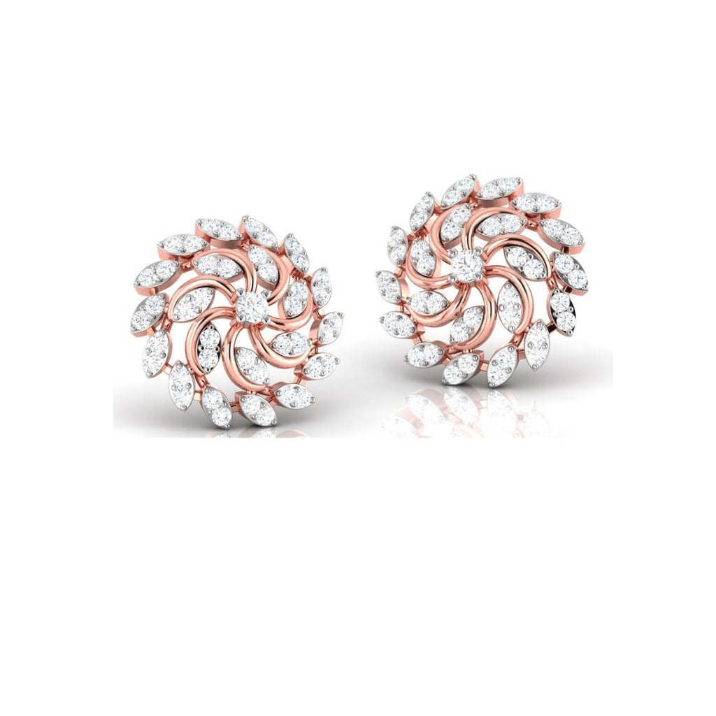 Radiant Petal Swirl Sterling Silver Earrings for Women