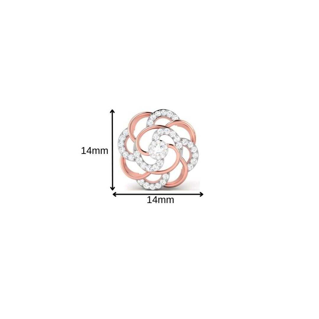 Rose Bloom Swirl Sterling Silver Earrings for Women