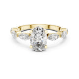 Ahana 1ct Oval Moissanite Solitaire Diamond Ring for her