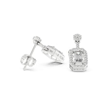 Load image into Gallery viewer, Pair of moissanite  diamond earrings on a white background