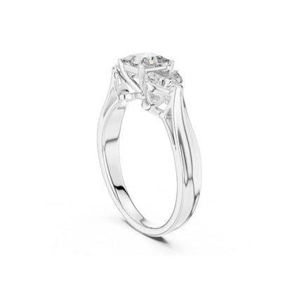 Moissanite Diamond ring with a white background