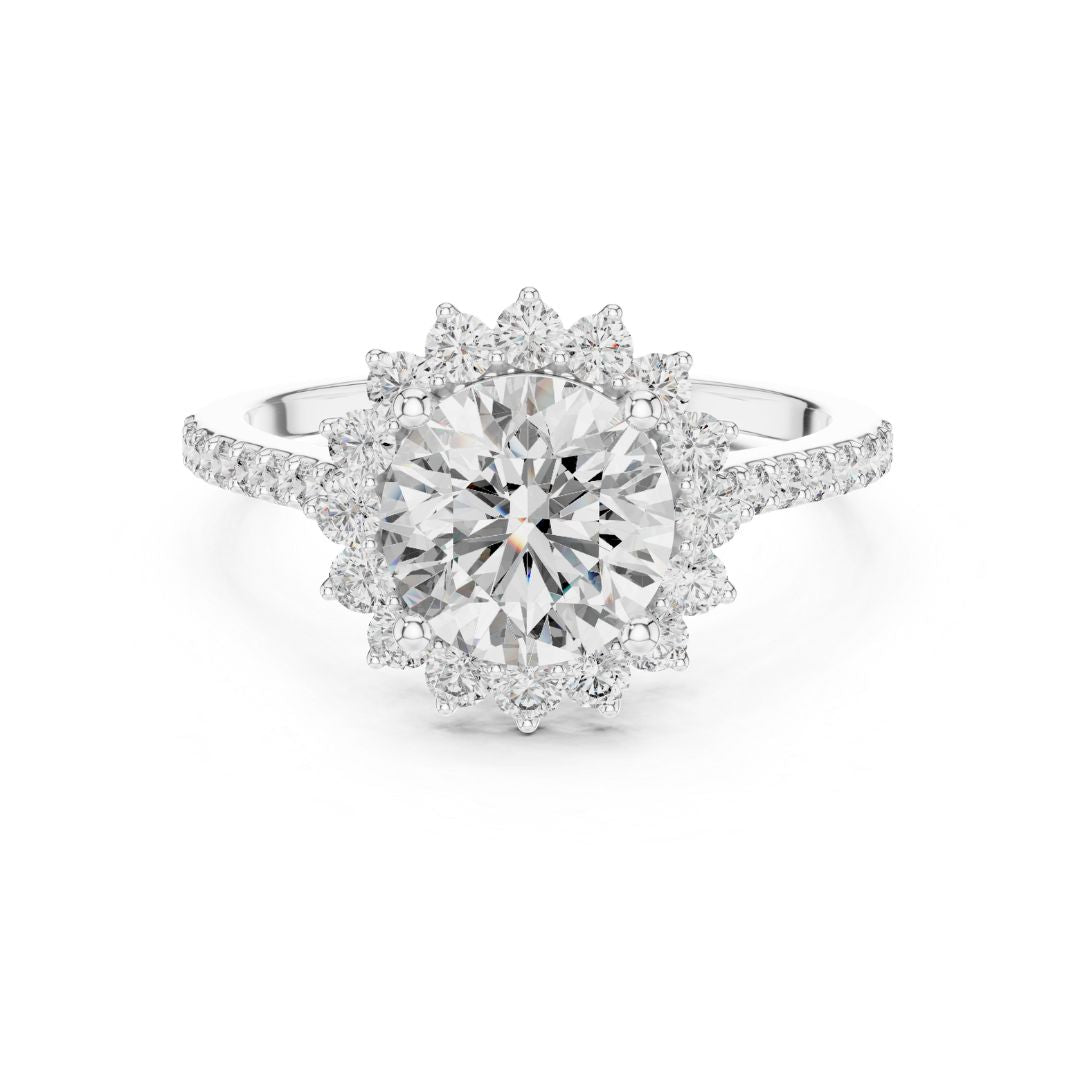 moissanite Diamond ring with a white background