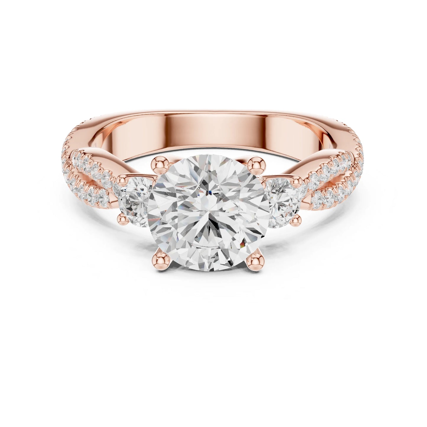 Avika 2ct Round rosegold finish Moissanite Solitaire Diamond Ring for her