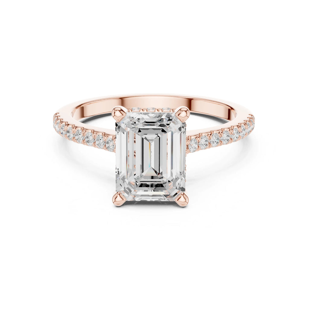 Manvi 2ct Emerald Moissanite Solitaire Diamond Ring for her