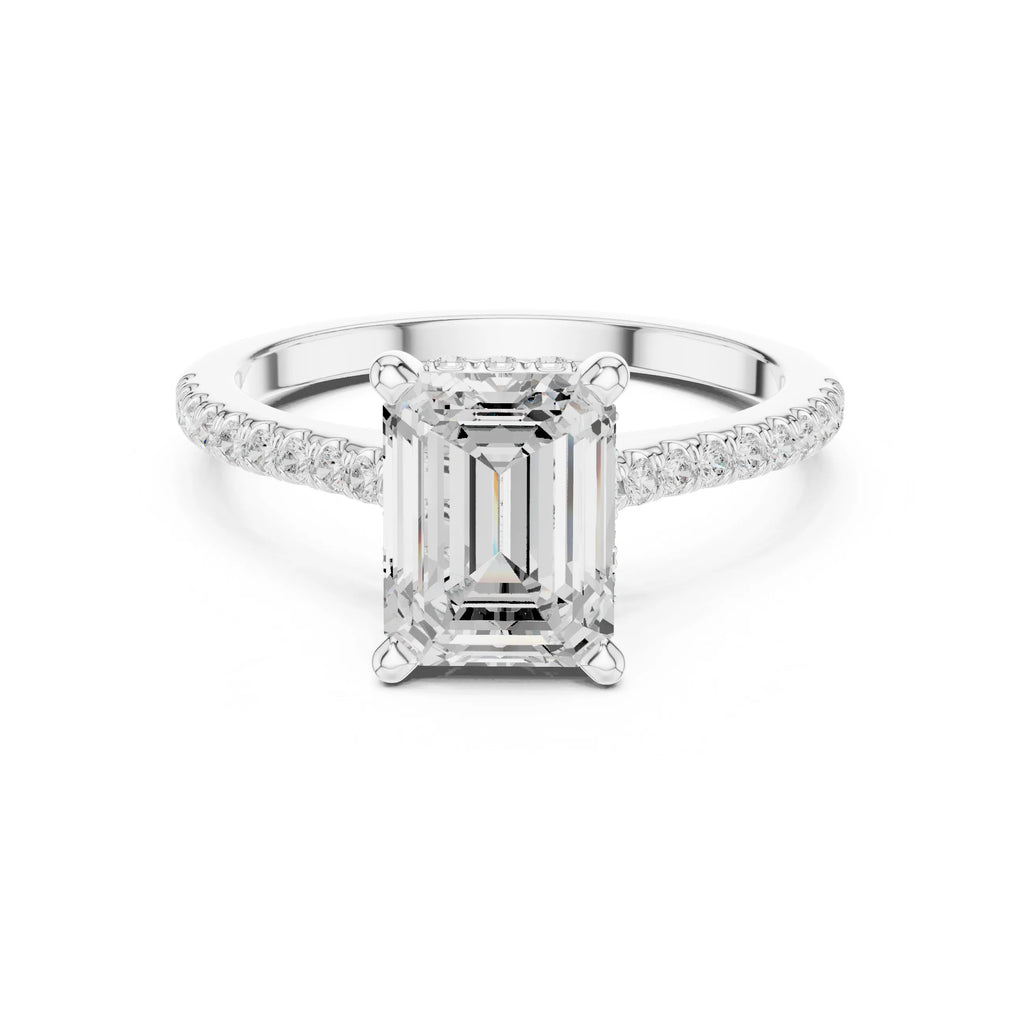 Manvi 2ct Emerald Moissanite Solitaire Diamond Ring for her