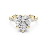 Meera 4ct Heart Moissanite Solitaire Diamond Ring for her