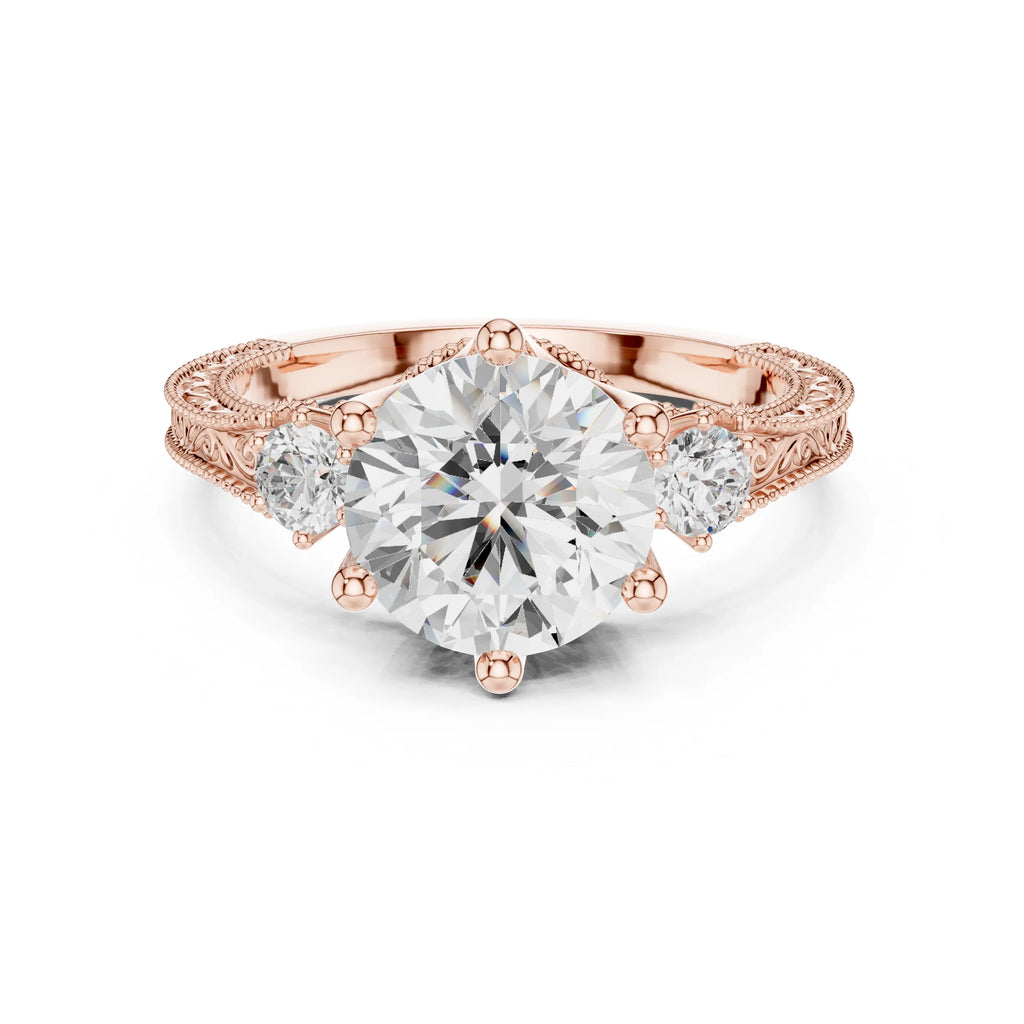 Rohini 2.5ct Round Moissanite Solitaire Diamond Ring for her