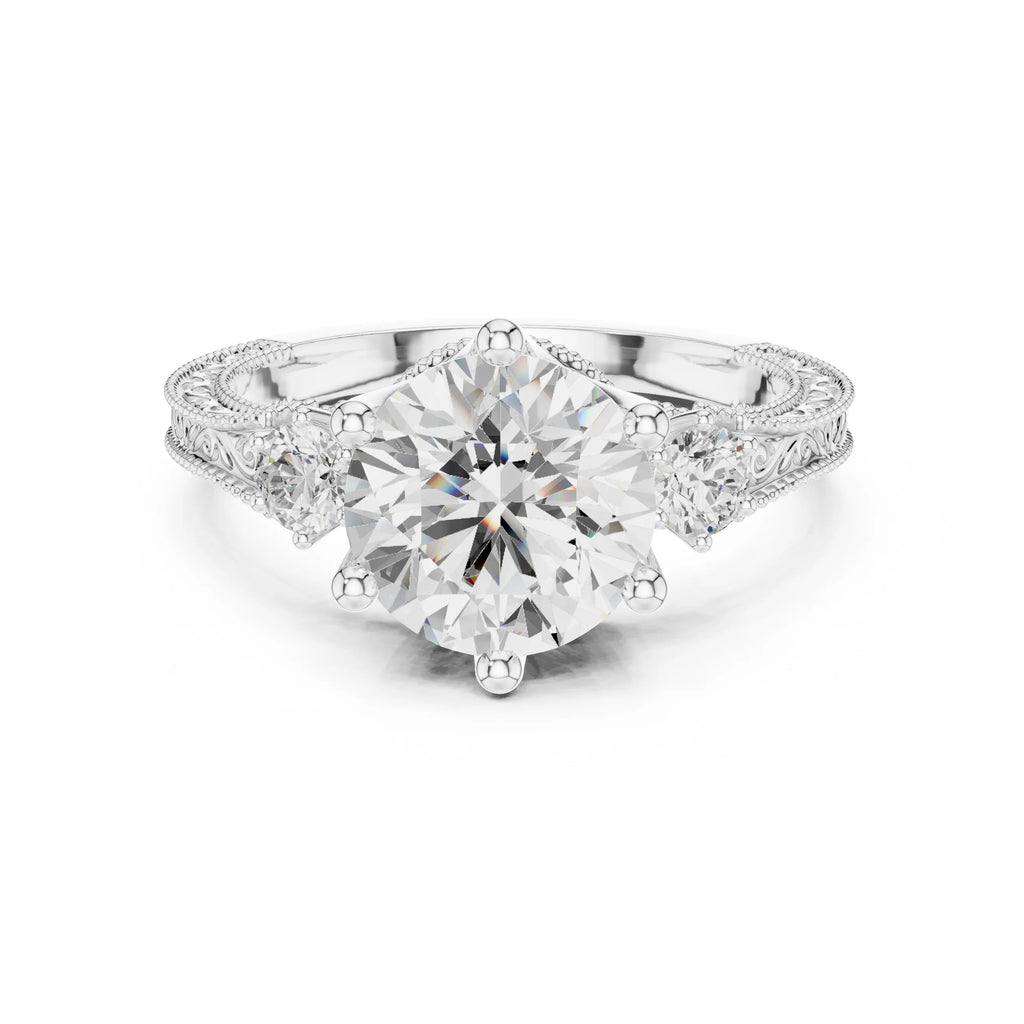 Rohini 2.5ct Round Moissanite Solitaire Diamond Ring for her