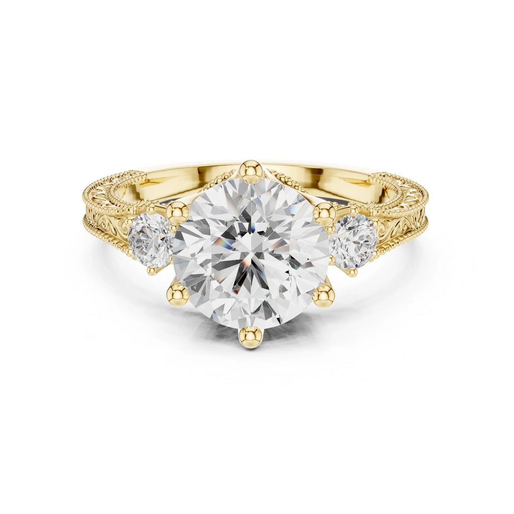 Rohini 2.5ct Round Moissanite Solitaire Diamond Ring for her