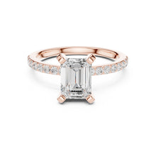 Load image into Gallery viewer, Amaira 2ct Emerald Moissanite Solitaire Diamond Ring for her