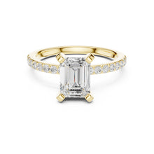 Load image into Gallery viewer, Amaira 2ct Emerald Moissanite Solitaire Diamond Ring for her