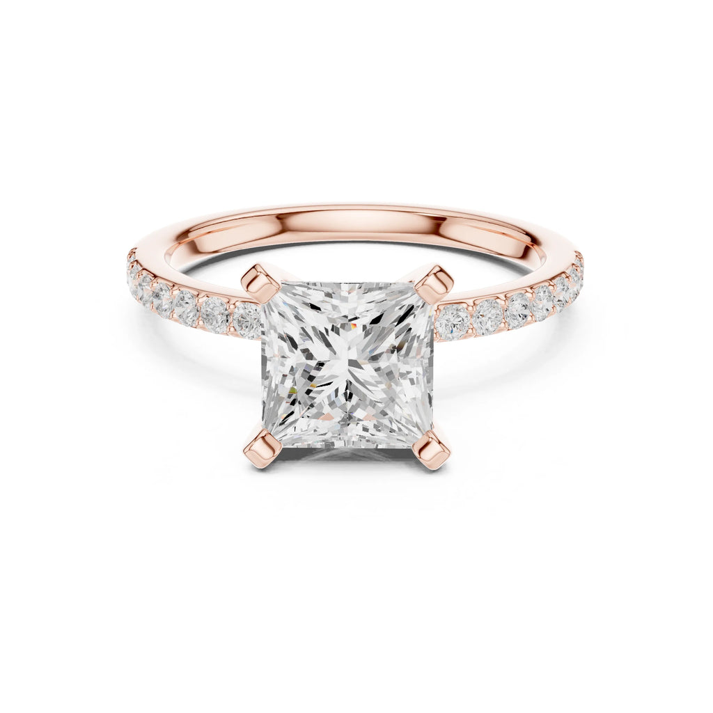 Bhavya 2ct Princess Moissanite Solitaire Diamond Ring for her