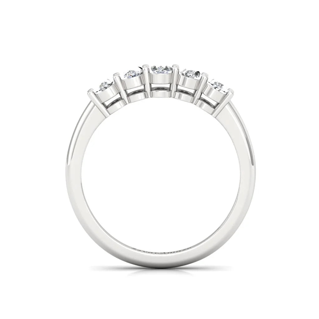 Moissanite Oval Diamond Sterling Silver Band