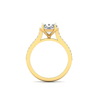Moissanite Oval Diamond Solitaire Silver Ring