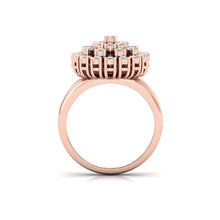 Load image into Gallery viewer, Aarya Multistone Silver Diamond Ring - Rose Gold