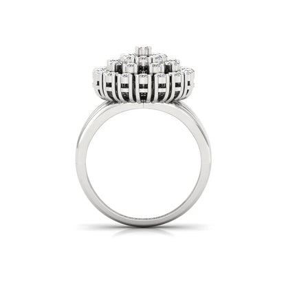 Aarya Multistone Moissanite Diamond Silver Ring