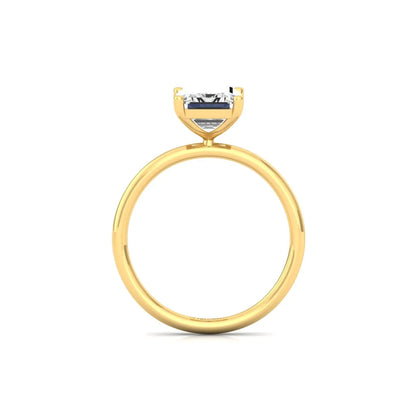 Emerald Moissanite Solitaire Diamond Silver Ring