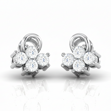 Load image into Gallery viewer, Dainty Floral Sterling Silver Earrings for Women