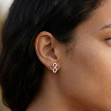 Load image into Gallery viewer, Infinity Floral Rose Gold Sterling Silver Earrings for Women