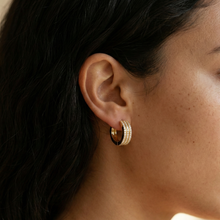 Load image into Gallery viewer, Trinity Diamond sparkle hoop bali earrings for her