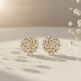 Radiant Petal Swirl Sterling Silver Earrings for Women