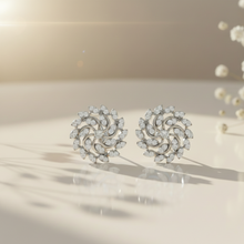 Load image into Gallery viewer, Radiant Petal Swirl Sterling Silver Earrings for Women