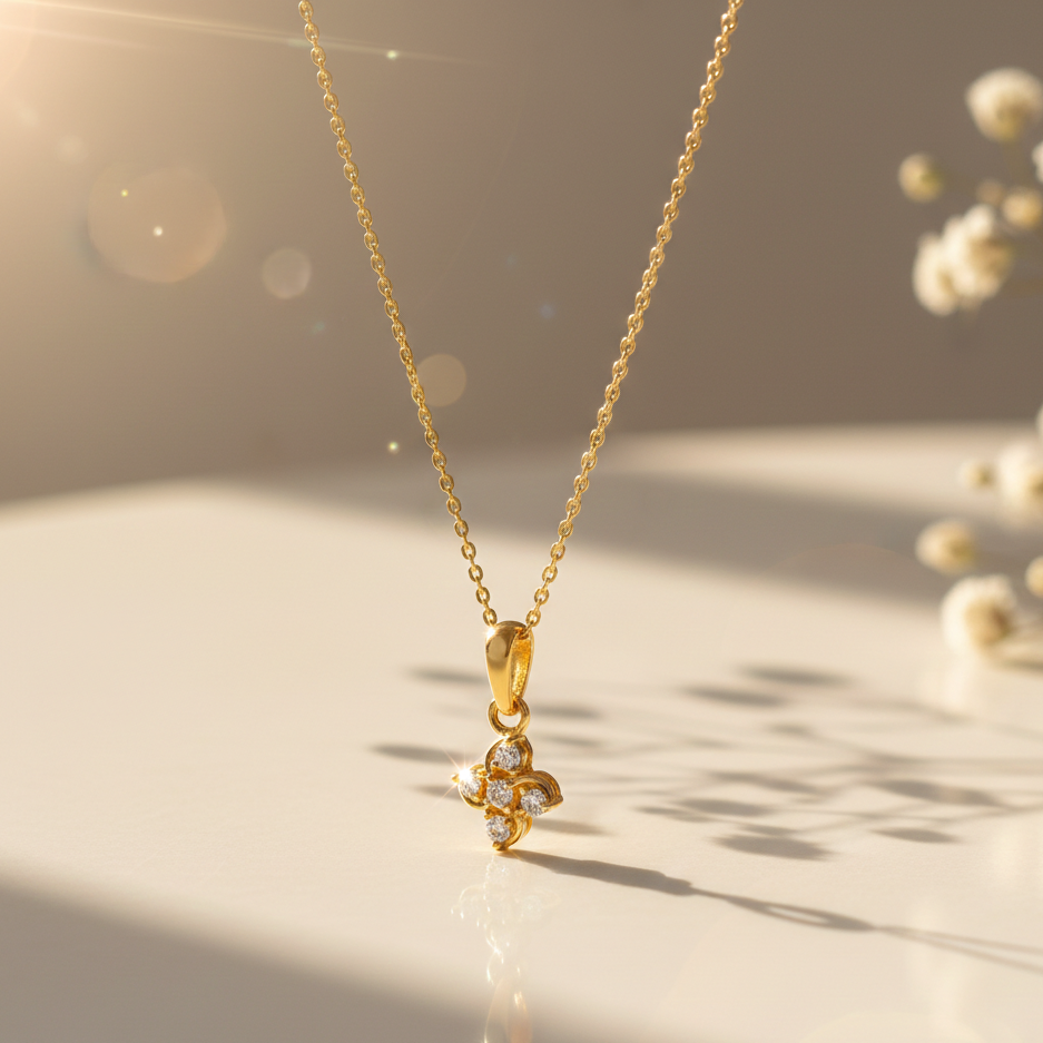 Pendant with Cluster of 5 Diamonds