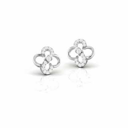 Infinity Floral Rose Gold Sterling Silver Earrings for Women