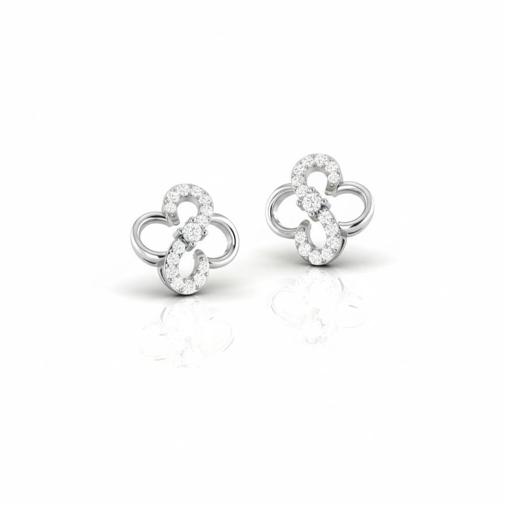 Infinity Floral Rose Gold Sterling Silver Earrings for Women