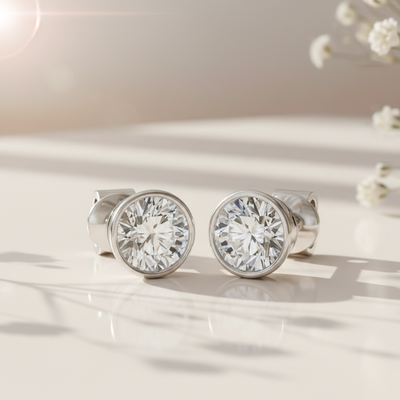 Infinity Glow 1ct Besel Stud earrings for her