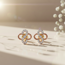 Load image into Gallery viewer, Infinity Floral Rose Gold Sterling Silver Earrings for Women