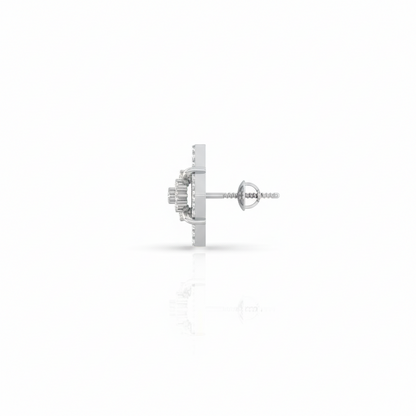 Diamond Shape Sparkling Sterling Silver Earrings for Women
