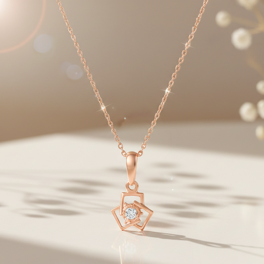 Rose Gold Mini Hex Pendant
