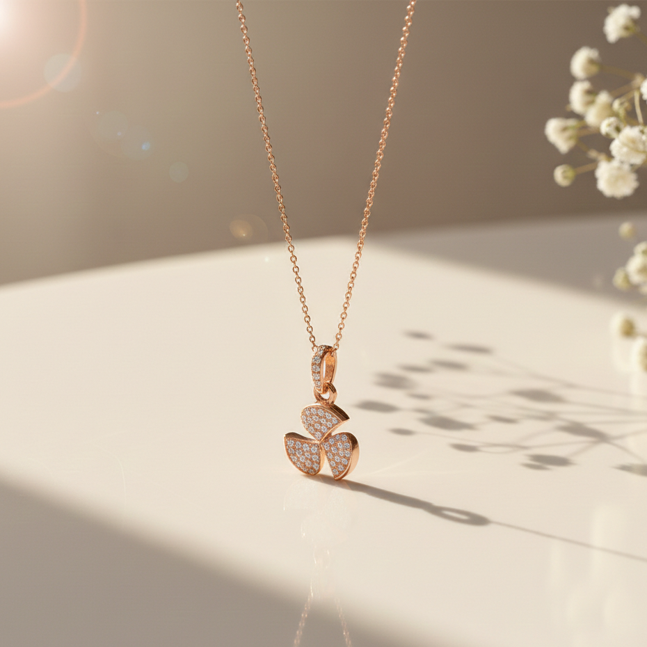 Rose Gold Dainty Trio Pendant
