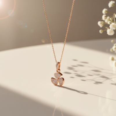 Rose Gold Dainty Trio Pendant